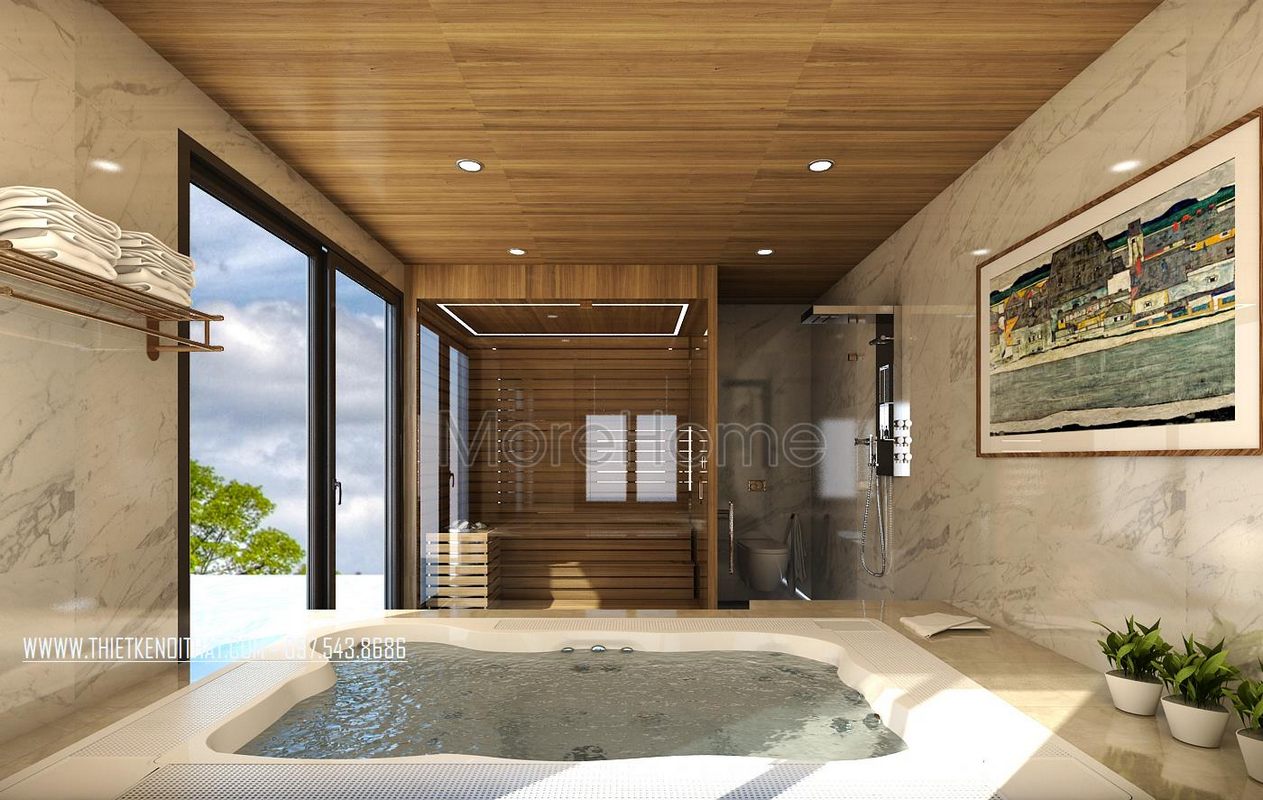 Thiết kế nội thất phòng tắm biệt thự Vinhomes Riverside Long Biên Hà Nội